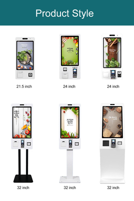 21.5 Inch TFT Self Service Payment Machine Touch Screen Ordering Kiosk