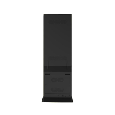 Black 49" Standalone Digital Signage Standing Kiosk 1080P Interior Use