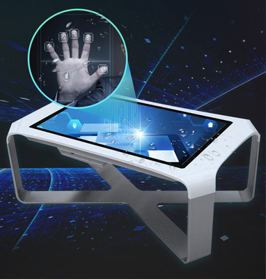 White 43 Inch Multi Touch Screen Table Standing Kiosk 500cd/M2